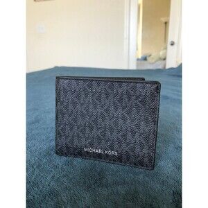 Michael Kors monogram cooper bifold wallet black gray